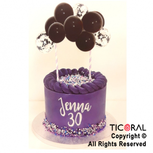 SET TOPPER GLOBOS PARA TORTA TONOS NEGRO X 1